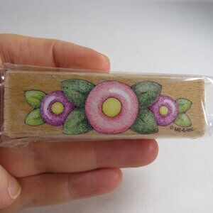 Flowers Mary Engelbreit Wood Block Rubber Stamp NEW